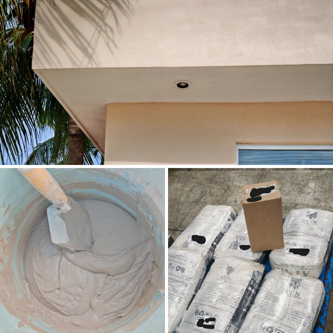 Pasta fina de chukum lista para aplicar, junto con la mezcla preparada y el envío del material.