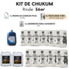 Kit completo para 36 m² de acabado de chukum con resina, pasta base y adherente.