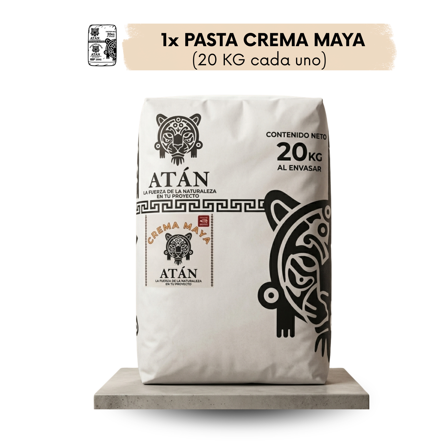 Bulto de Crema Maya, mezcla pigmentada lista para aplicar en acabados finos y naturales.