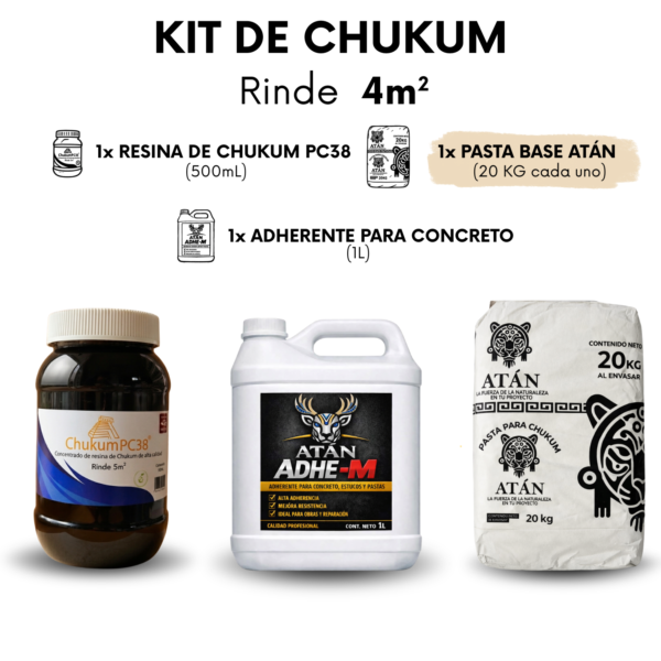 KIT DE CHUKUM 4 m² Kit de Chukum PC38 para 4 m² con resina, pasta base y adherente